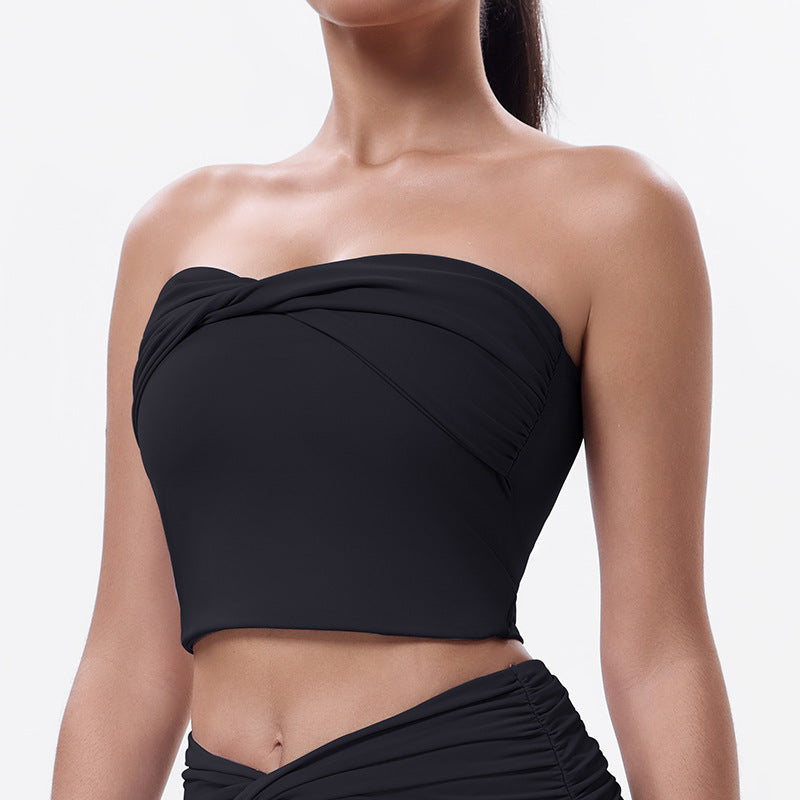 Yoga Top With Chest Pad Beauty Back Sports Underwear