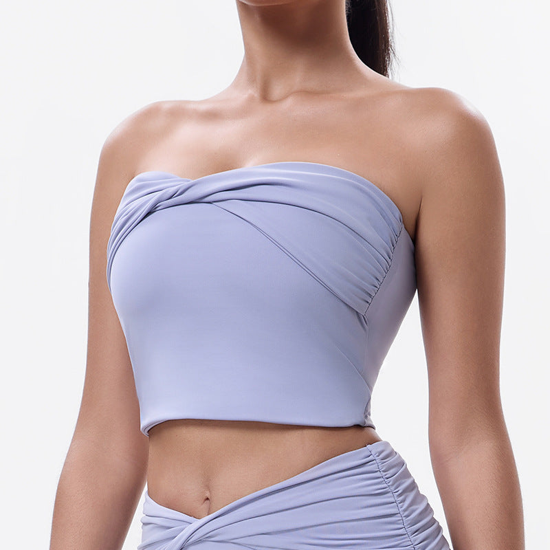 Yoga Top With Chest Pad Beauty Back Sports Underwear