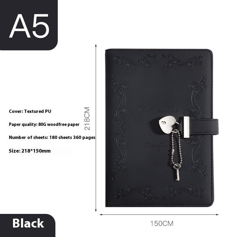 Diary Book With Lock Book Pu Creative