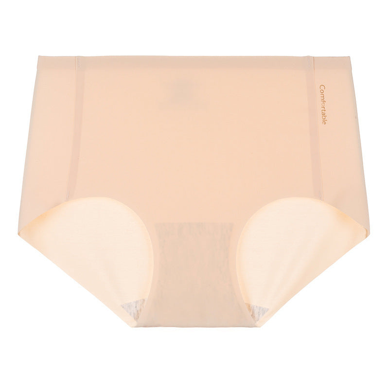 Ice Silk Underwear For Women Traceless Mid Waist Cotton Crotch Antibacterial