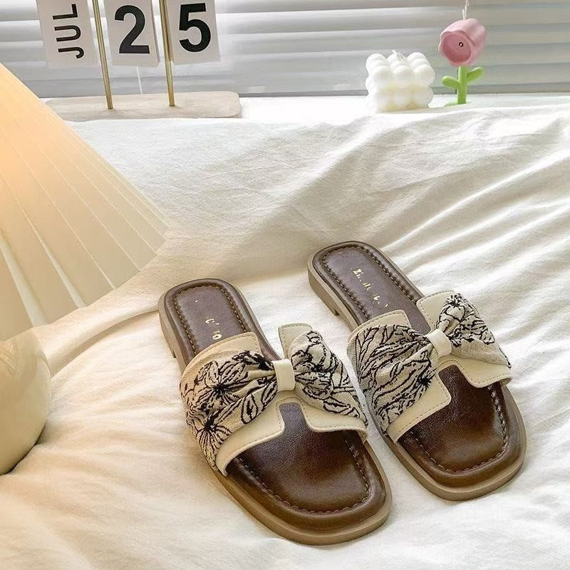Fashionable National Style Flat With Skirt French Beach Outdoor Comfortable Slippers