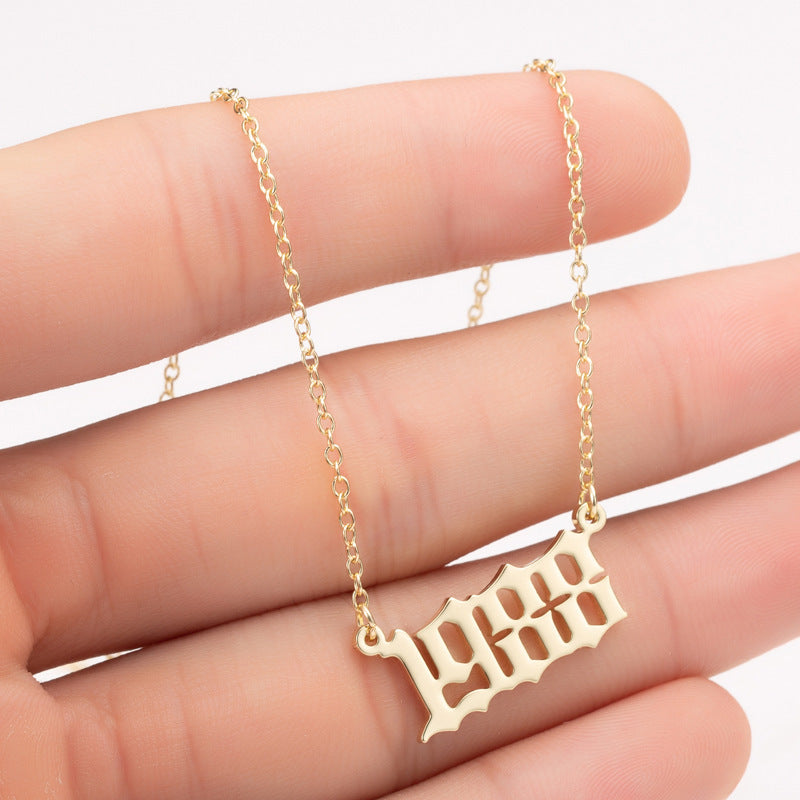 Special Date Year Number Necklace