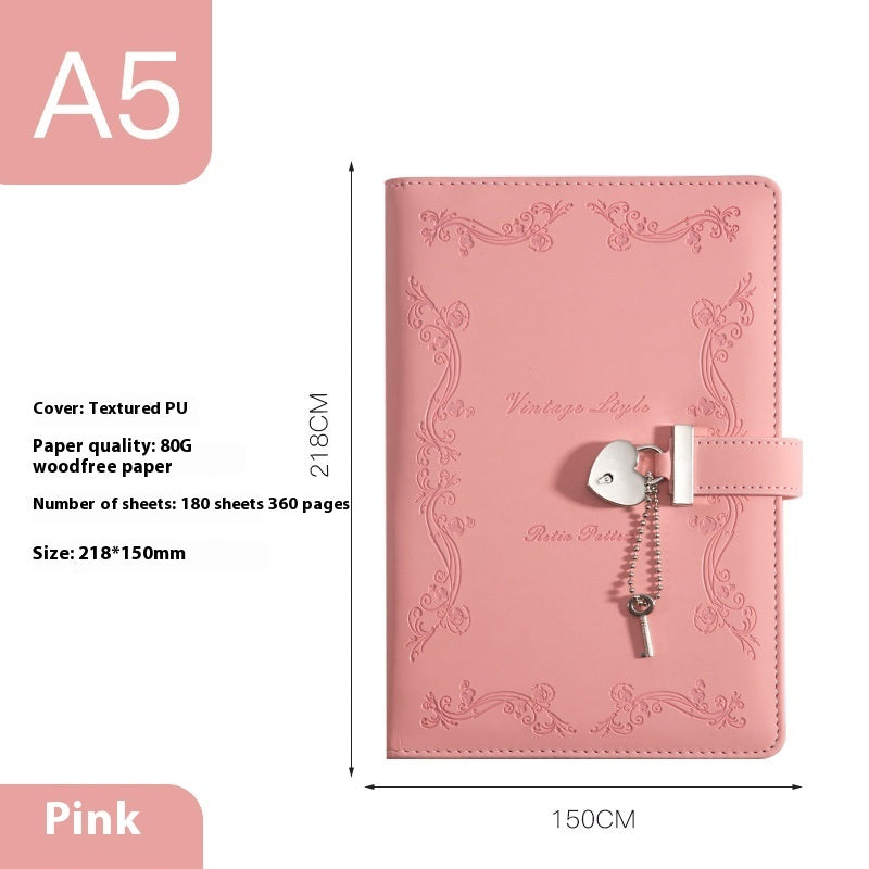 Diary Book With Lock Book Pu Creative