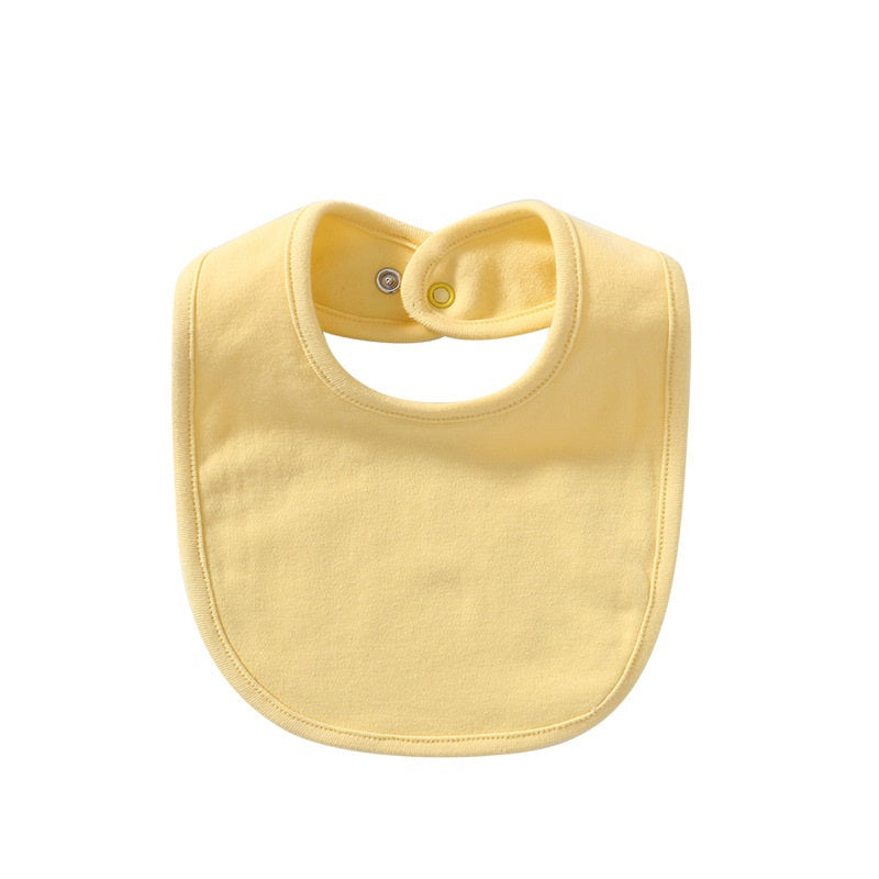 Baby Products Cotton Solid Color Bib With Hidden Buckle Saliva Towel Multi-color Optional