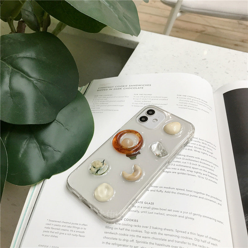 Gem Crescent Retro Small Number Of Three-dimensional Transparent Phone Case
