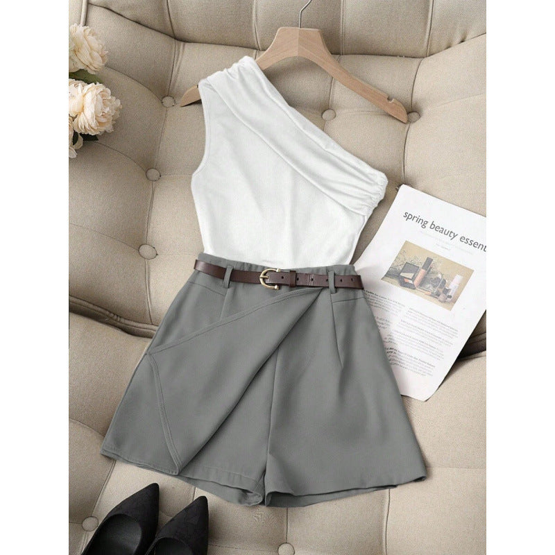 Fashionable All-match Commuter High Elastic Black Shorts