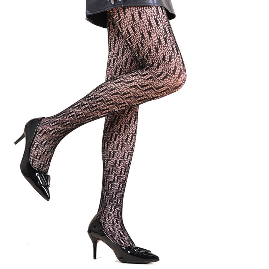 Halloween Spider Web Leopard Print Fishnet Stockings Women