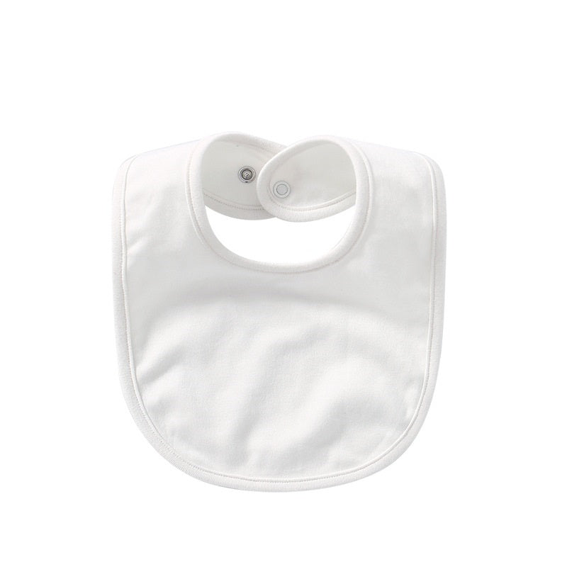 Baby Products Cotton Solid Color Bib With Hidden Buckle Saliva Towel Multi-color Optional