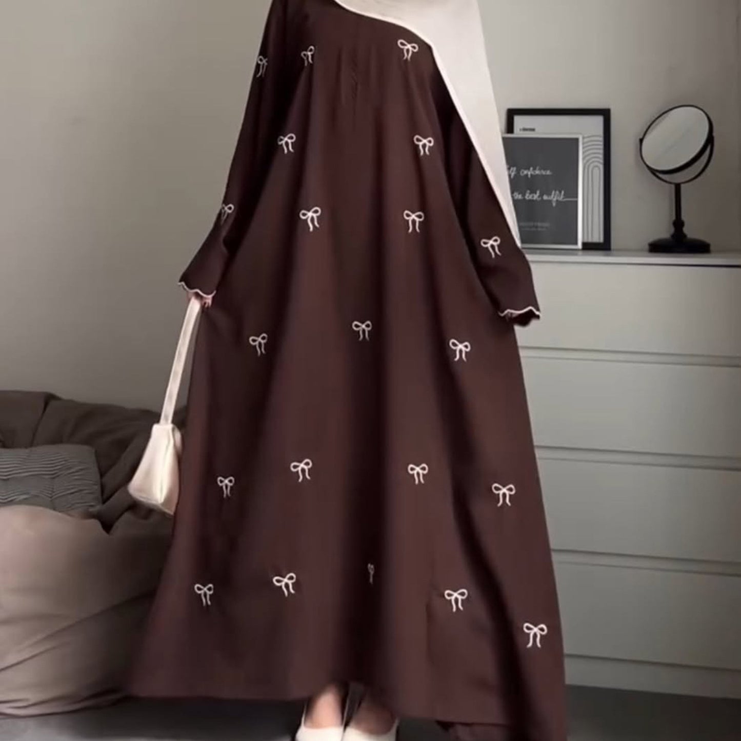 Dubai Middle East Turkey Dubai Bowknot Embroidery Dress