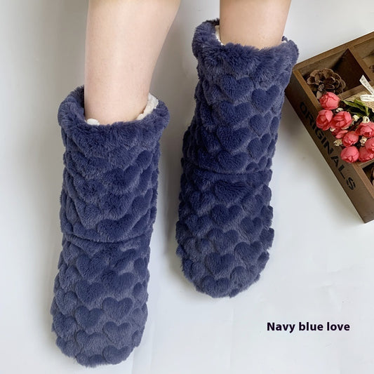Thickened Fleece-lined Indoor Shoes Dance High Tube Room Socks
