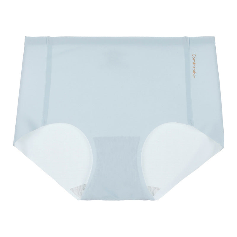 Ice Silk Underwear For Women Traceless Mid Waist Cotton Crotch Antibacterial