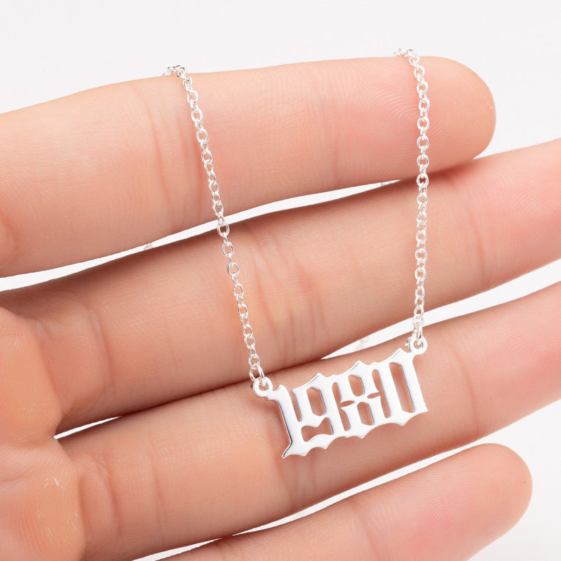 Special Date Year Number Necklace