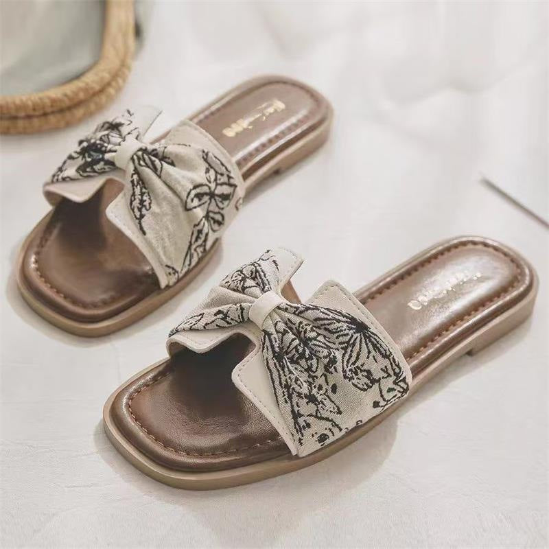 Fashionable National Style Flat With Skirt French Beach Outdoor Comfortable Slippers