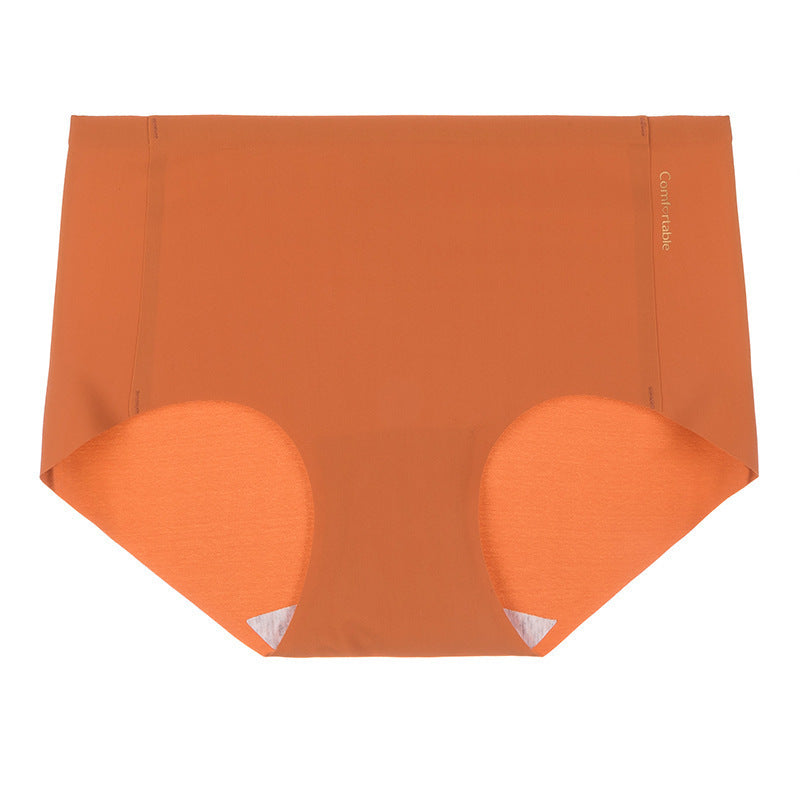 Ice Silk Underwear For Women Traceless Mid Waist Cotton Crotch Antibacterial