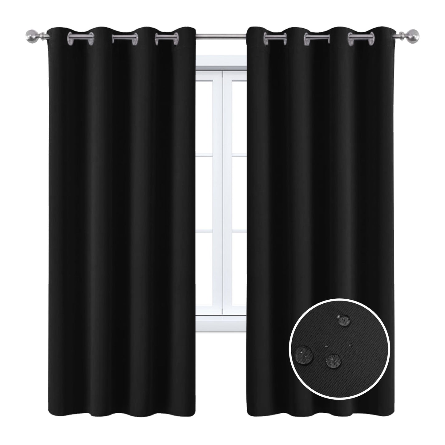 Full Blackout Hot Sale Curtain With Black Lining On The Back