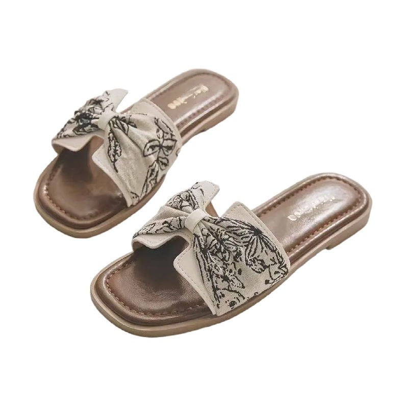 Fashionable National Style Flat With Skirt French Beach Outdoor Comfortable Slippers