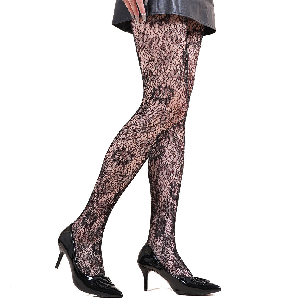 Halloween Spider Web Leopard Print Fishnet Stockings Women